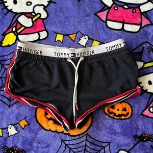Tommy Hilfiger black and red booty shorts.
